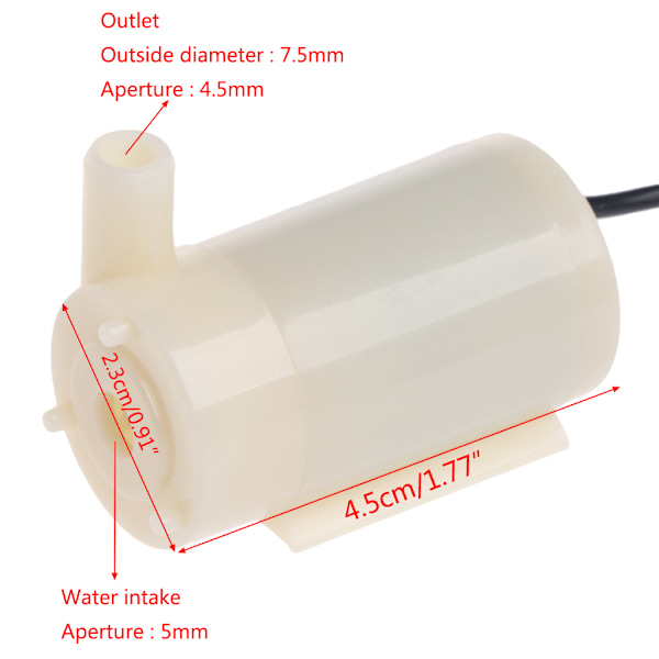 Dränkbar vattenpump Ministorlek Tysta akvariepumpar Max 100L/H Vattenflöde för bordsfontäner akvarier