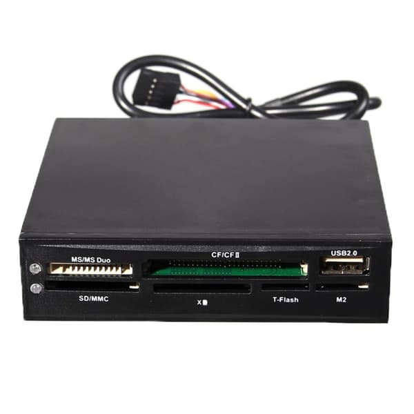 3,5 tommers USB SD MMC XD TF-kortleser Intern MS CF MD