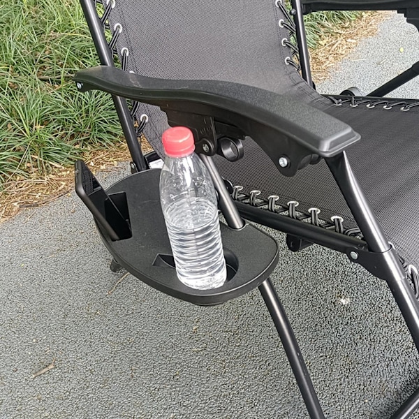 Lounges Chair Cup Holder Tray & Mobiltelefon Slot Clip på Sidor Cup Table Tray Khaki