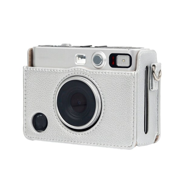 Lämplig för Mini EVO case PU läder Vintage kamera skyddsväska Silver