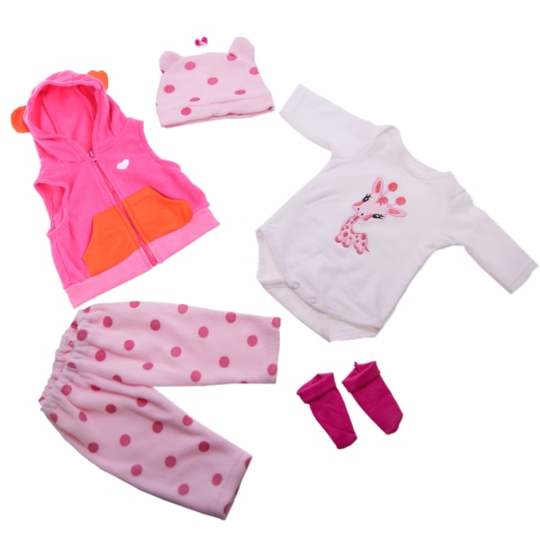 for dukke Polar fleece klær antrekk med giraff Baby for dukke jente for lek Morsom bordleke Beste gave til barnefest