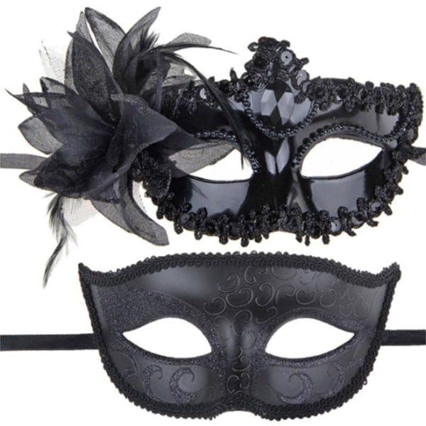 2kpl Durable Masquerades Mask Kauneus ja tyylikäs puku naisille Miehille