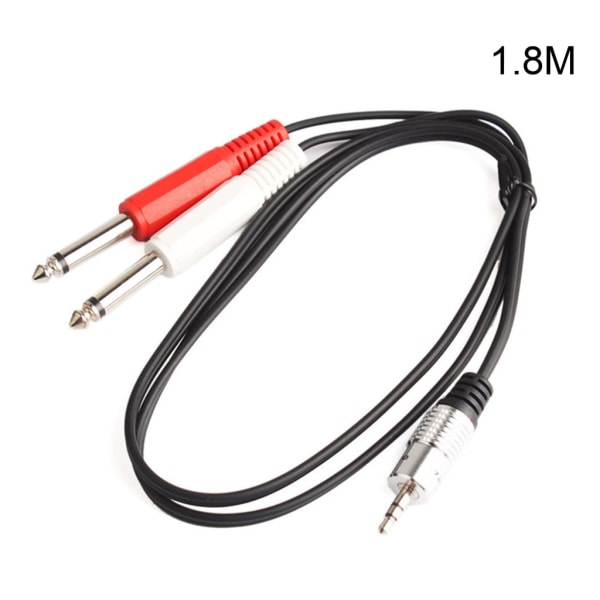 Ljudkabel 3,5 mm till dubbel 6,35 mm splitter Aux-kabel 2 mono 6,5 jack till 3,5 hane för telefon till mixerförstärkarhögtalare 1.8m