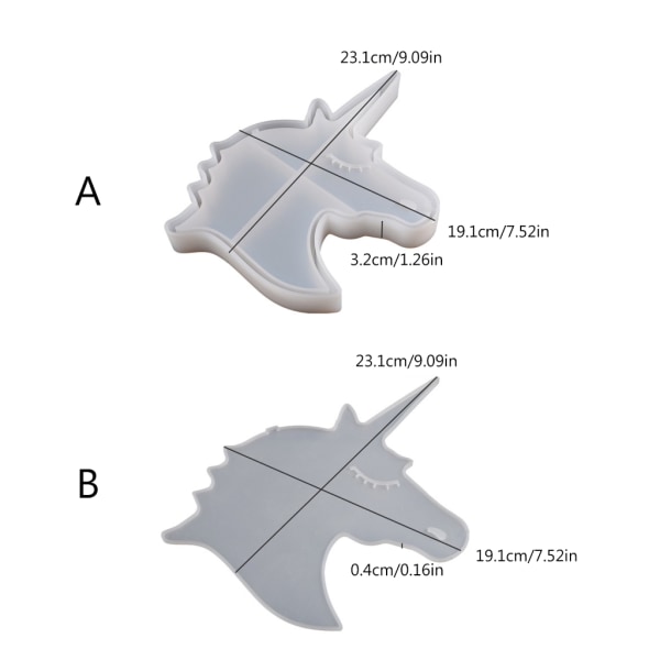 Sød Enhjørning Sparegris Silikone Forme Epoxy Harpiks Form Gips Håndværk Form C