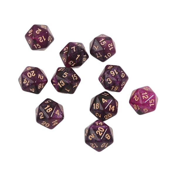 10 st Akryl 20-sidig Polyhedral Tärning för RPG Rollspel Hållbar 2