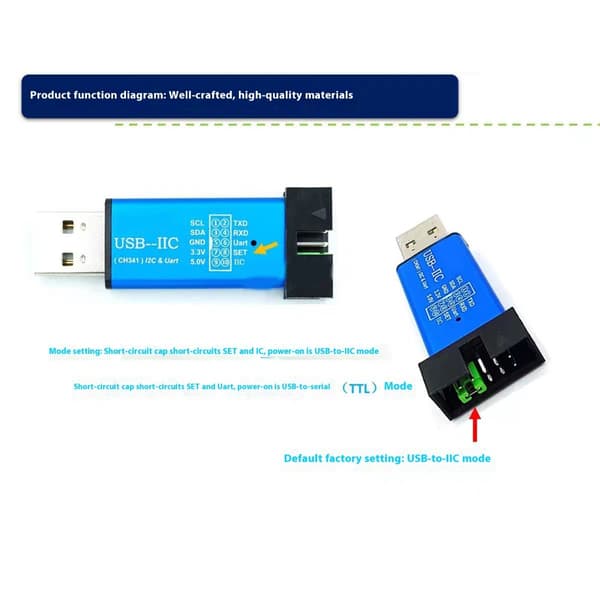 3.3V 5V Kompatibel USB til I2C Programmer Emulator til Flere Platforme