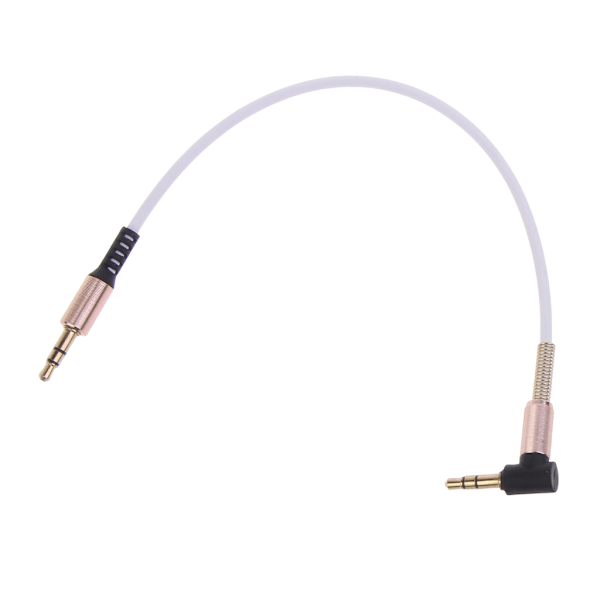 3,5 mm lydkabel, 90 grader rettvinklet 3-leder Stereo Aux-kabelledning 3,5 mm hann-til-hann TRS-kabel-forlengelseslinje