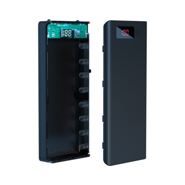 A8 LCD-skärm DIY 8x18650 Batteri för Case Power Bank för Shell Bärbar extern box utan batteri Powerbank Protect