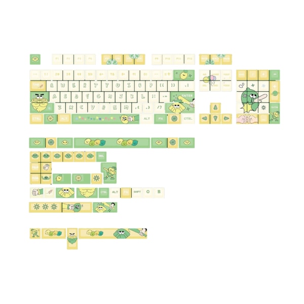 Custom Lemon Keycaps Pbt-Sublimation Keycap MDA Profile Custom Keycaps Cover Set Replacement PBT Keycaps Tillbehör