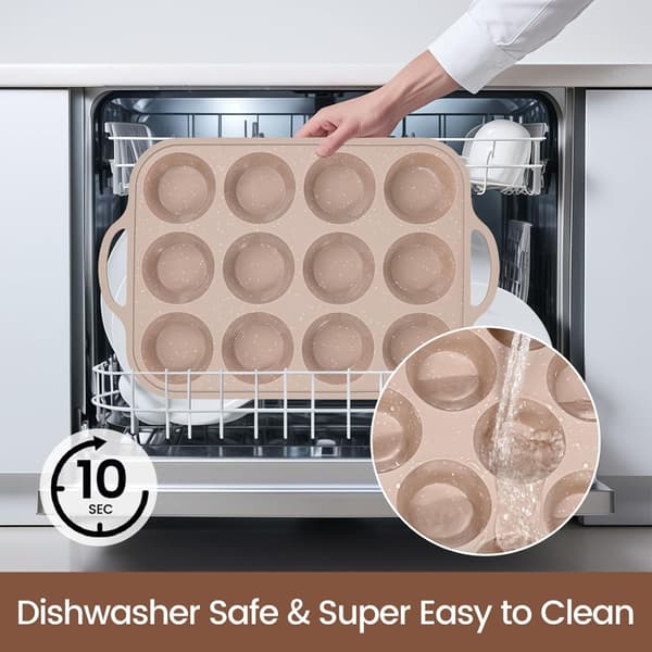 Profesjonell silikonform for cupcakes, 6 kopper, non-stick bakebrett