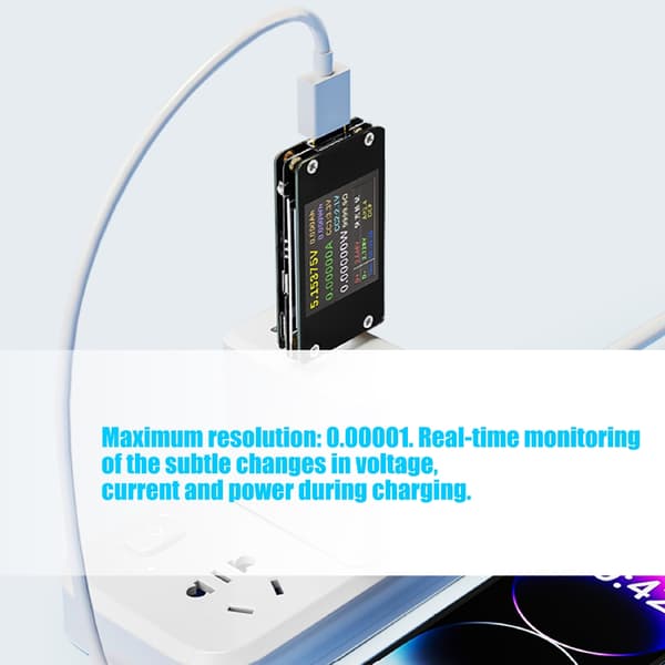 USB-strömmätare för snabbladdningsanalys USB-multimeter USB C-strömmätare