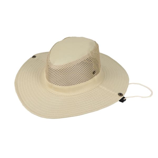 Camp Hat Solbeskyttelse Hat Brede Skygger Solhat Stor Hat med Halsreb Beige