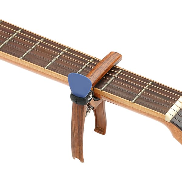 Gitarr Capo för akustisk elgitarr ukulele, 4 i 1 Capo med plektrumhållare