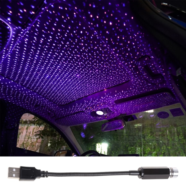 USB LED Takatmosfär Stjärnklar för Sky Light för bilar och heminredningsprojektor Justerbar nattljus Ambient Lampa