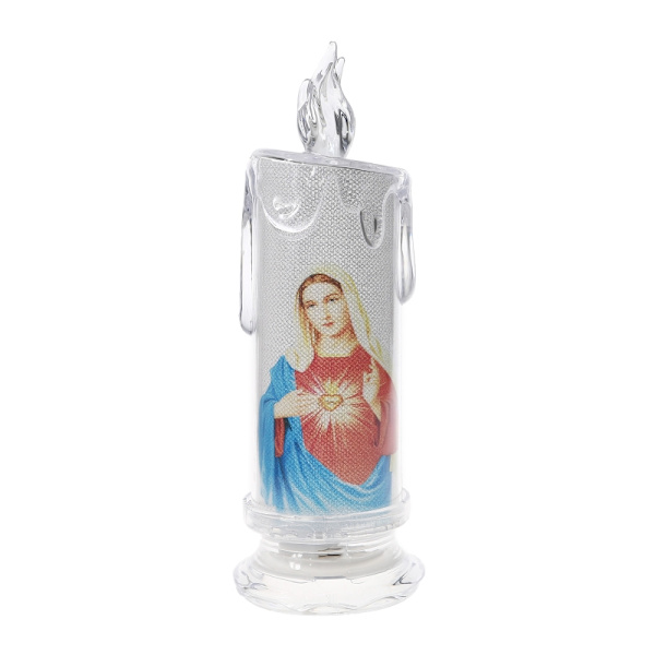 Jesus Jungfru Kristus Ljuslampa Romantisk värmeljus Elektronisk Flamlös LED Andakt Böne Ljus Light