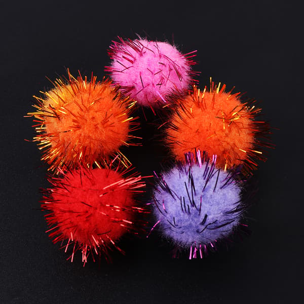 100 stk. 25 mm Mini Fluffy Bløde Pomponer Glitterkugle Håndlavede Børnelegetøj DI