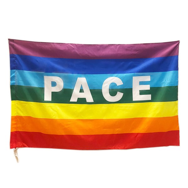 Regnbueflagg PACEPEACE Flagg Polyester World Peace Fargerik flaggdekorasjon for innendørs utendørs hagegårdsdekorasjon