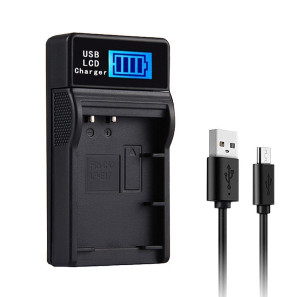 Kompakt USB-lader for Canon EOS M3 M5 M6 200D 760D 750D LCD-skjerm, for reise