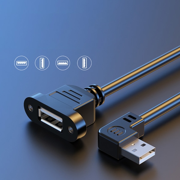 USB2.0-förlängningskabel med skruvhålspanel USB -förlängningssladd stöder laddning och höghastighetsdataöverföring Bärbar null - Down 0.3m