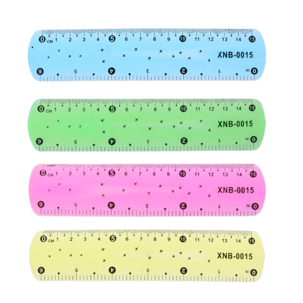 15 cm mjuk genomskinlig linjal Flerfärgad flexibel rak linjal mätverktyg för barn