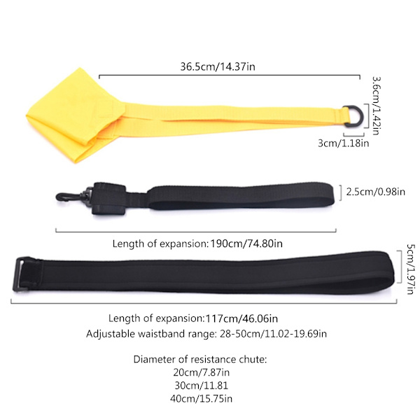 Simparachute för simträning - träningsutrustning för simning 20cm black