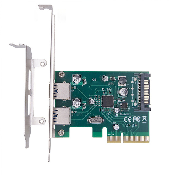PCI-E 4X til USB3.1 Gen2 Riser Adapter Card ASM1142 Control Dual Channel 10 Gbps
