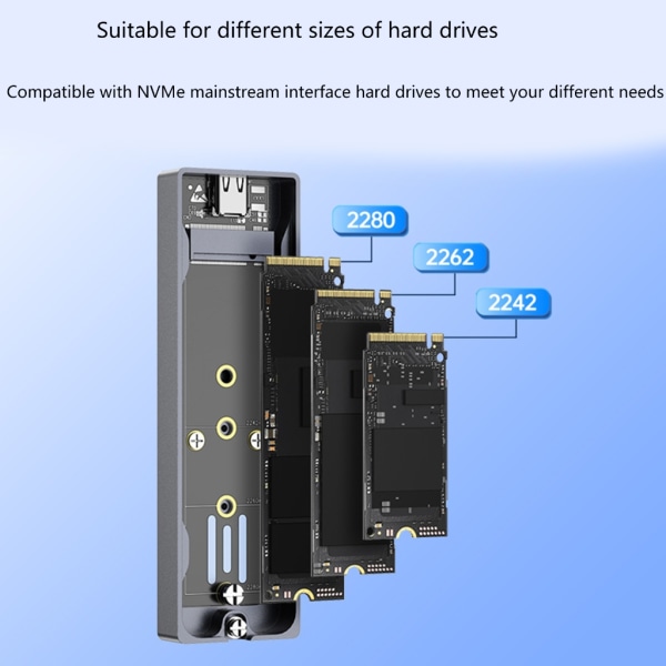 Dual Protocol RGB Sync M.2 SSD- case NVMe Sata NGFF SSD-disk för PCIE M-nyckel B+M-nyckel USB 3.1 10 Gbps