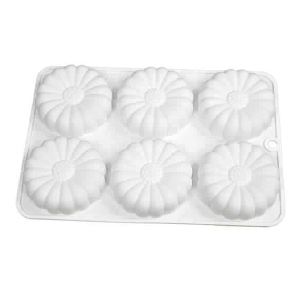 6-hulroms blomsterformform Mousse kakeform DIY lys såpeform Nonstick