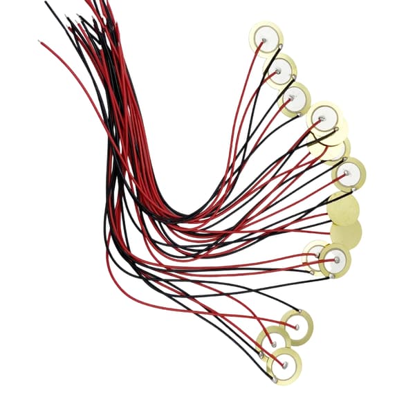 15 stk. Piezo Pickup med ledning Kontaktmikrofon Transduser Disk Varig