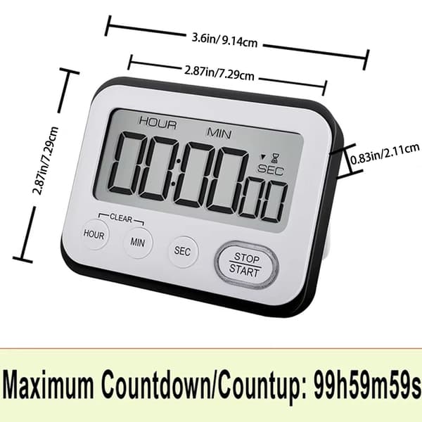 Tæller op/ned timer bord magnetisk timer til kontor køkken digital timer