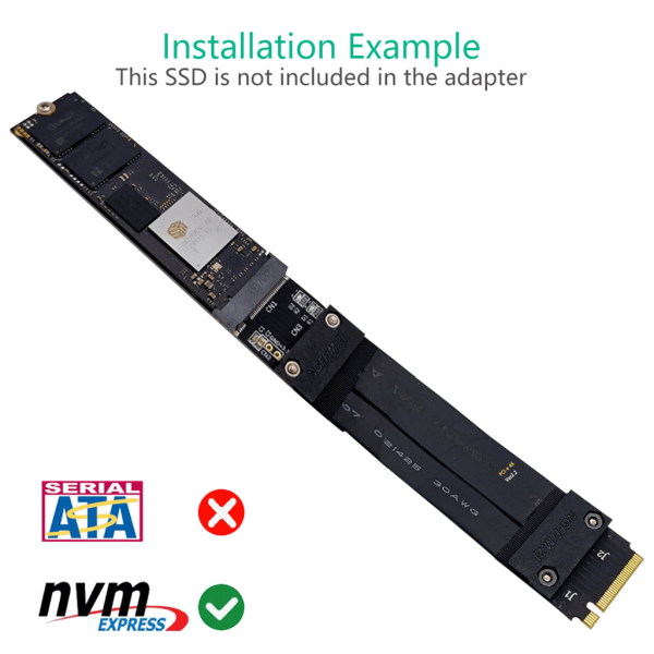 M.2 NVMe SSD-förlängningskabel Solid Drive Riser Card R44SF M2 till PCI-Express 3.0 X4 PCIE 32G/bps M Key Extender