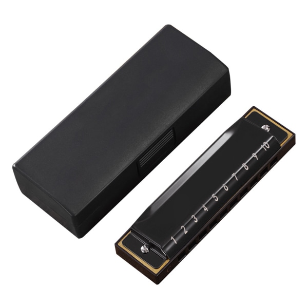 Blues Harmonica 10 Hull Diatonisk Blå Harp Munnspill Orgel for C-nøkkel Silver