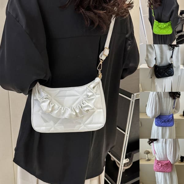 Kvinders PU Crossbody-taske Slanke og sofistikerede skuldertasker til piger White