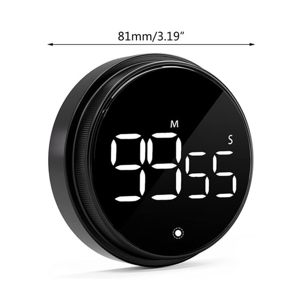 Magnetisk digital timer - Kökstimer med roterande timer för matlagning, studier och träning White