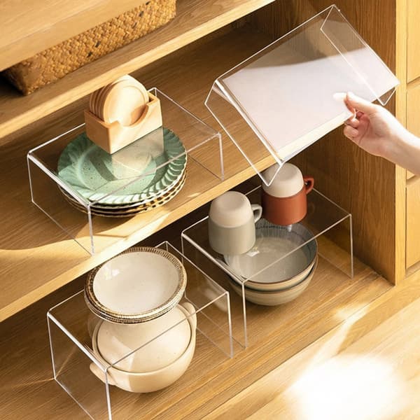 Akryl Display Risers Klart Display Stativ sæt til Figurer Desserter Parfumer