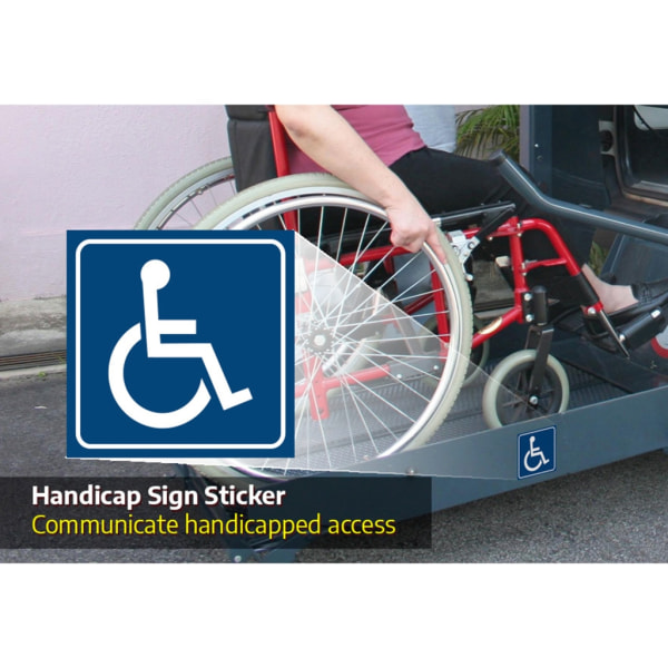 Dekaler för funktionshindrade rullstolsskyltar, handikappskylt, handikappskylt, självhäftande dekal, 3''/4'' 2 storlekar 76.2x76.2mm