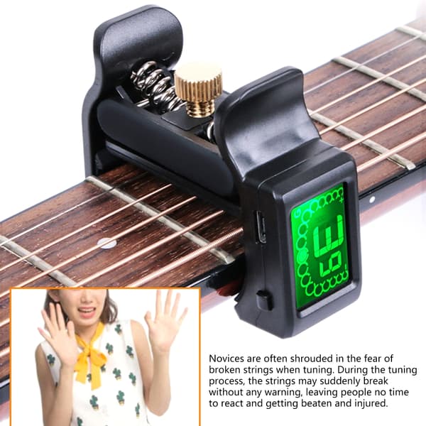 Clip-on Gitarrstämmare Strängskydd Digital Elektronisk Stämmare