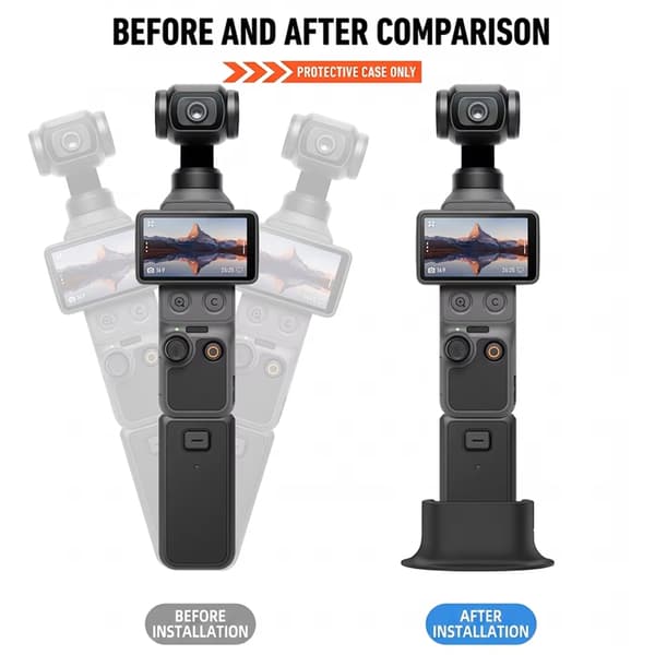 Ikke-ridse silikone stabilisatorbase ergonomisk grebsplatform til Pocket 4