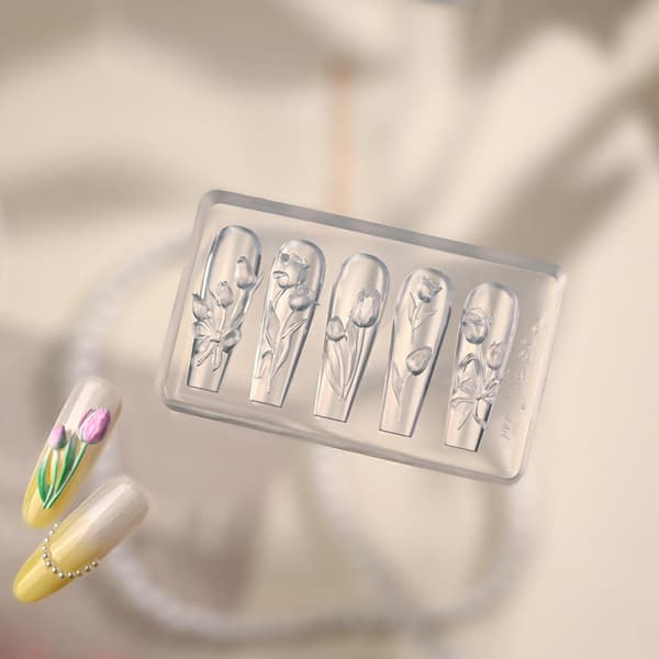 Silikone neglekunstform tilbehørsforme tulipanformede negle dekorative forme