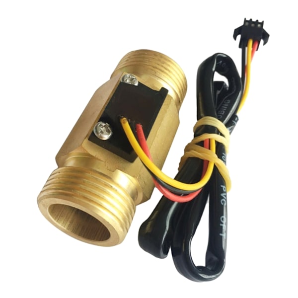 Halleffekt Vandflowsensor Tæller Indikator Flowmåler G3/4 DN20 Udvendigt gevind Messing- 1-30L/min.