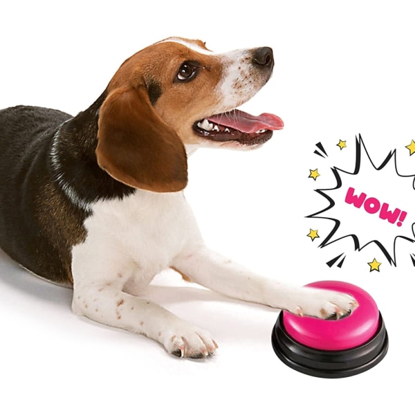 Rolig Hund Inspelningsbar leksak Resor Pratande Pet Starters Pet Talande Knappar Bärbar Söt Husdjursmaterial Kommunikation Hund Orange