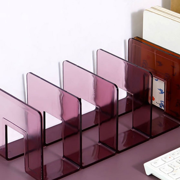 Desktop Organizer, Transparent akryl skrivbordsbokhylla för barn Student Enkelt multifunktionellt kontorsställ Glass black Triptych