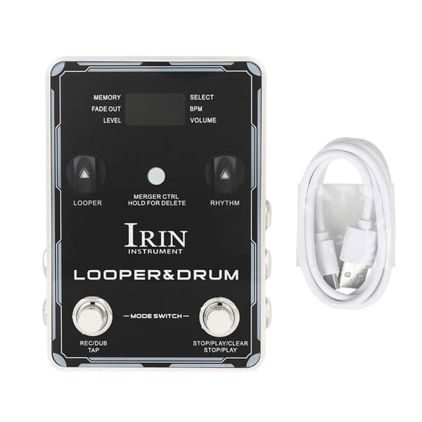 Looper Pedal Trummaskin Stereo Gitarr Loop Recorder Pedal med Skärm