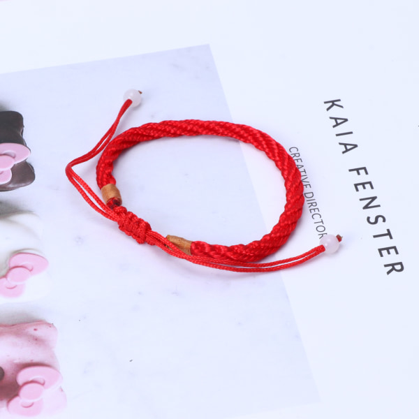 Lucky Red String Armband Kabbalah Amulett för skydd Rött rep för tjej/pojke Red