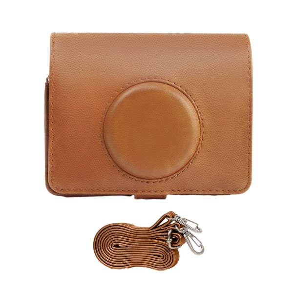 Lämplig för Mini EVO case PU läder Vintage kamera skyddsväska Brown