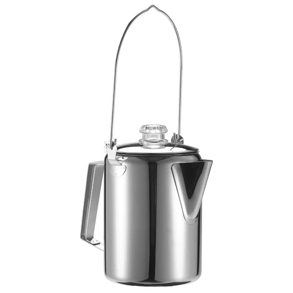 9 Kop Rustfri Stål Percolator Kaffekande til Udendørs Camping Kaffemaskine