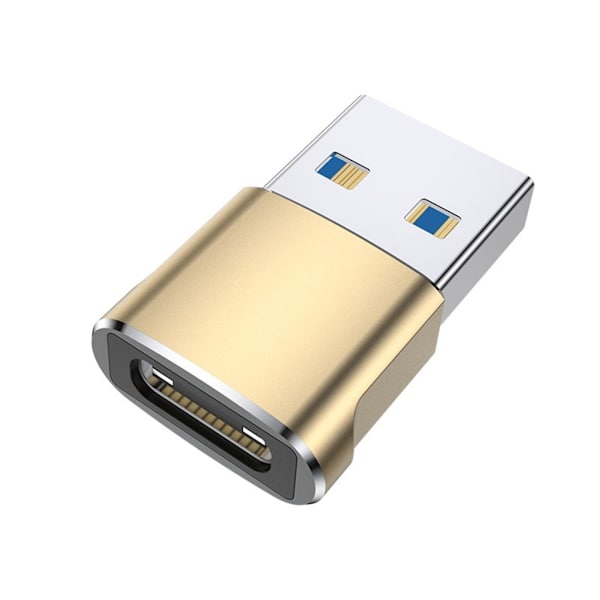USB 3.0 - USB Type C -sovitin, kestävä Type C naaras - USB A urosliitin 3A lataukseen ja 5Gbps tiedonsynkronointiin