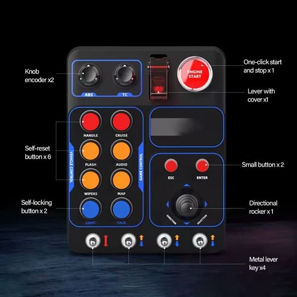 CB1 Central Controller Racing Emulator med Programmerbar Tast og LED-Lys