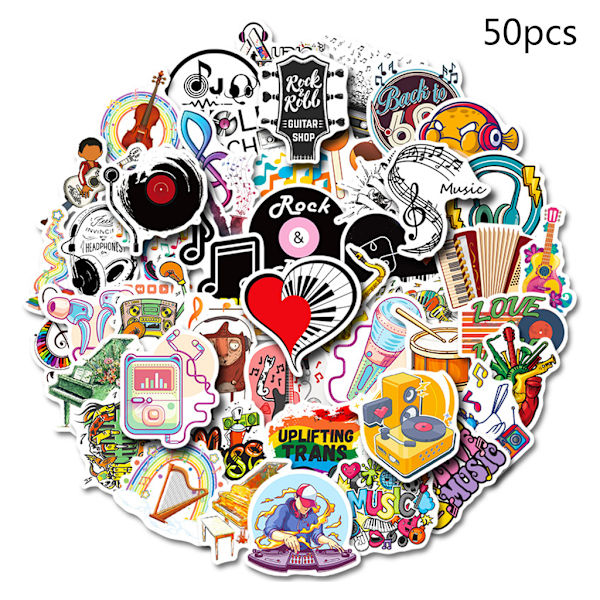 50 kpl Tarrat Musiikki Tarrat Rock Roll Punk Vintage Tarrat Aikuisille Lapsille Hydroflaskit Kannettava Rullalauta Matkalaukkujen Ikkuna