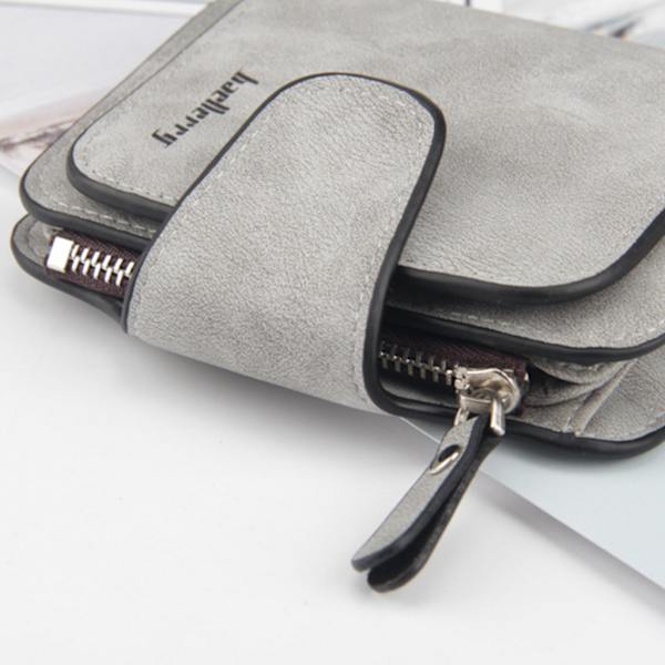 Kort lommebok Enkel Hasp-pung Myntlommekortholder Matt matt PU-skinn Gray